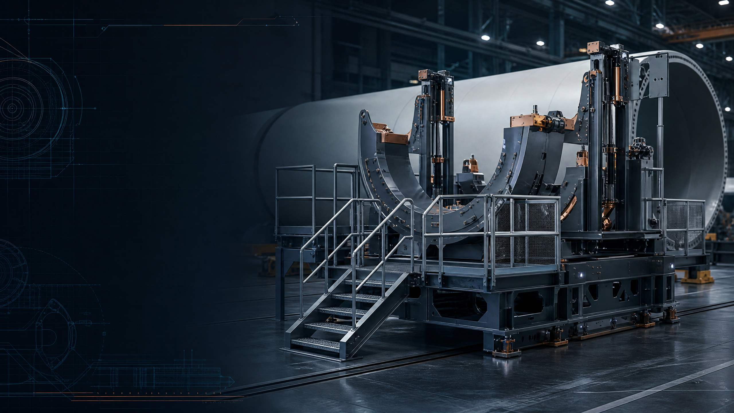 Conceptual engineering visual representing a safety-access platform, fixture, and handling improvement study